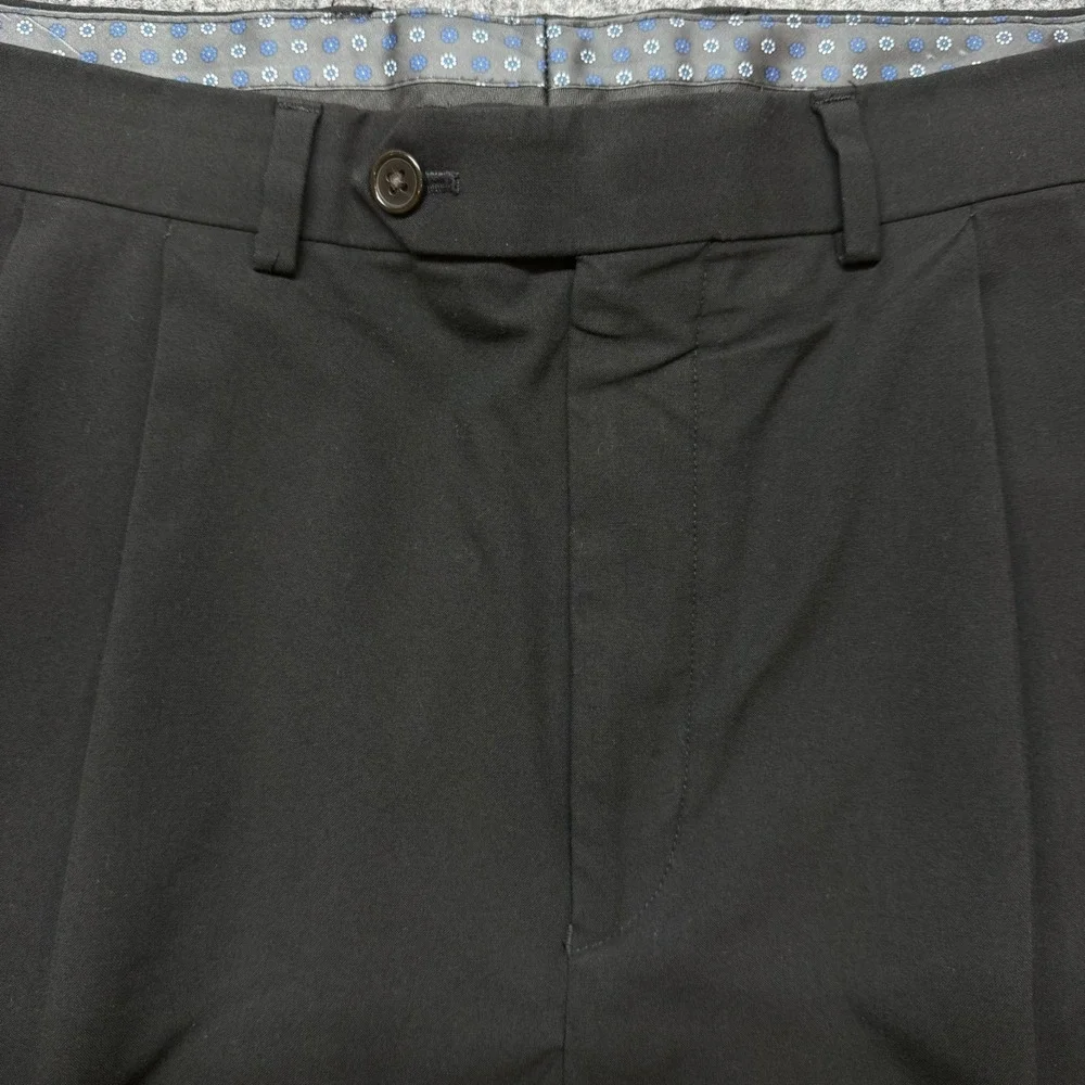 Lauren Ralph Lauren Mens 36x31 Black Pleated Cuffed Dress Pants Trousers